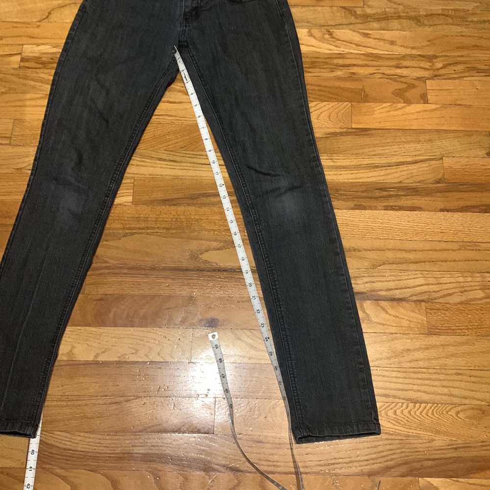 Softened, broken in, faded black bootcut denim - Picture 7 of 10